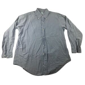 Mercer & Sons Button-Up Shirt Men 16 33 Blue Regular 100% Cotton Check Preppy